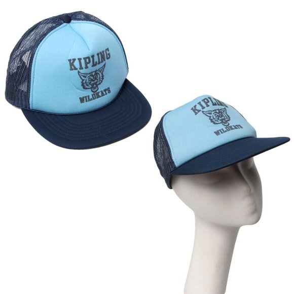 Vintage KIPLING WILDCATS Trucker Snapback Hat Cap Toronto Collegiate School Blue - Picture 1 of 11